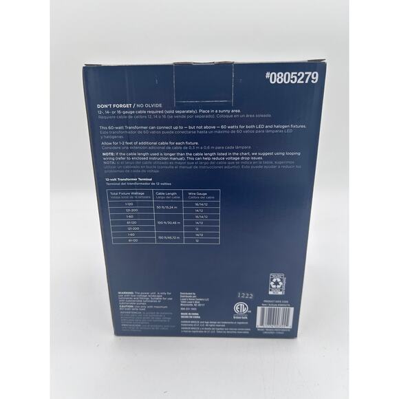 Harbor Breeze 60-Watt Multi-Tap Landscape Lighting Transformer w/ Digital Timer - Picture 2 of 4